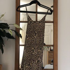 90s cheeta print slip with teddy bears, size small to medium